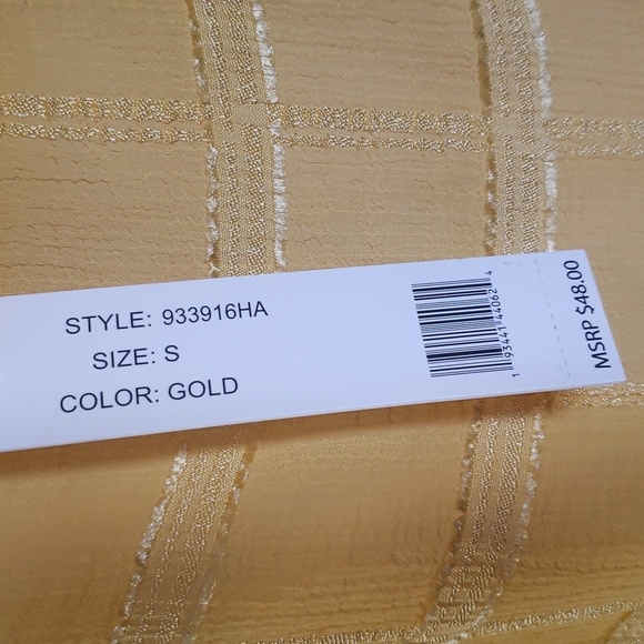 Counterparts yellow windowpane design top, size small - Picture 5 of 6